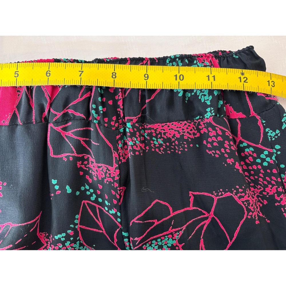 VTG Sonata Womens Pink Black Abstract Floral Maxi Skirt Sz S 90s Art Teacher - Picture 2 of 7